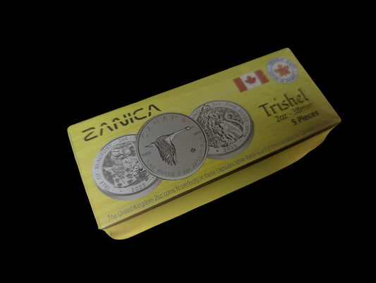 Zanica 2oz 38mm Premium Round Capsules Flat Bezel – 10 pack