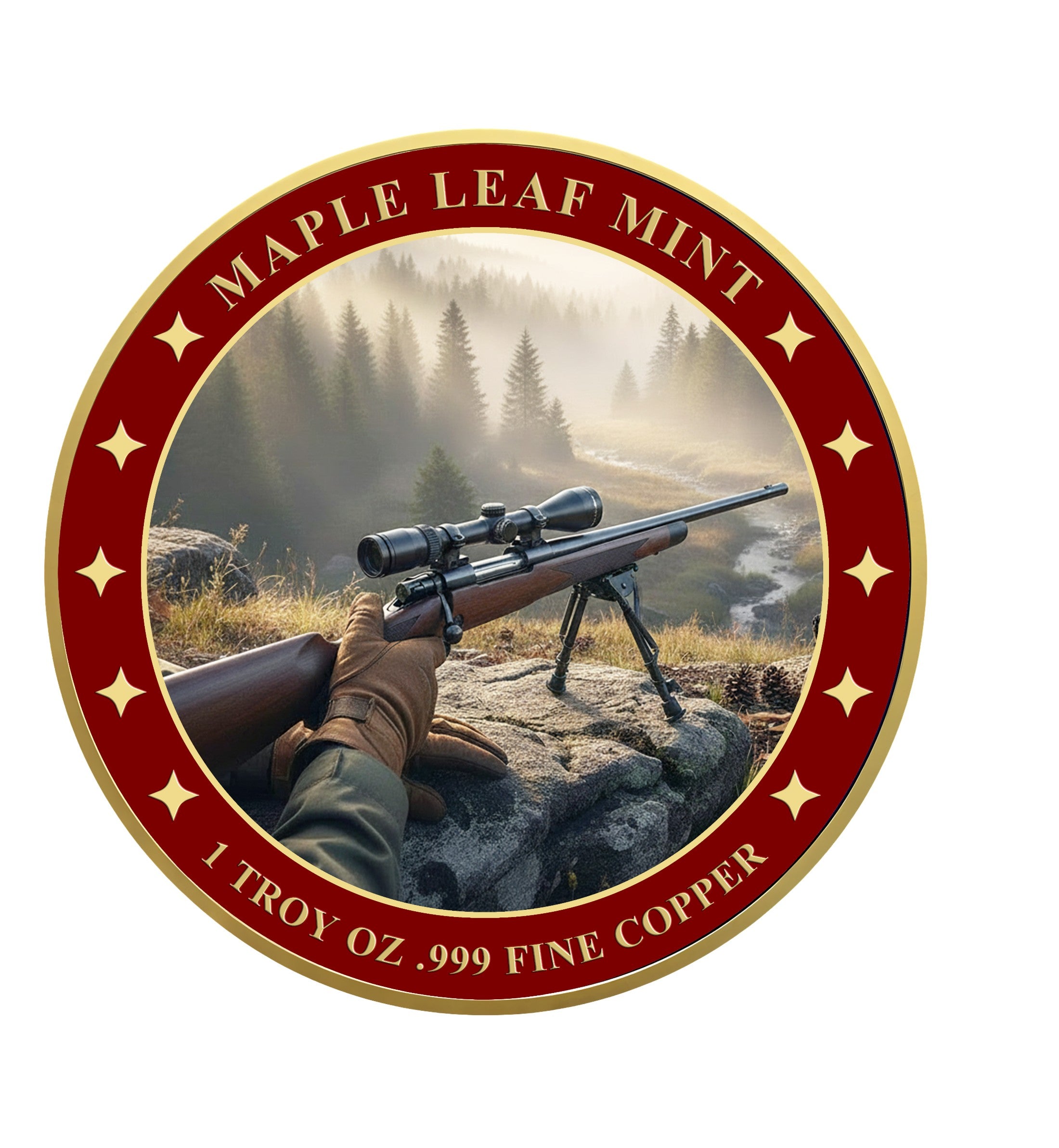 Axis Deer 1oz .999 Fine Copper Round UV Colorized – Deer Hunting Series