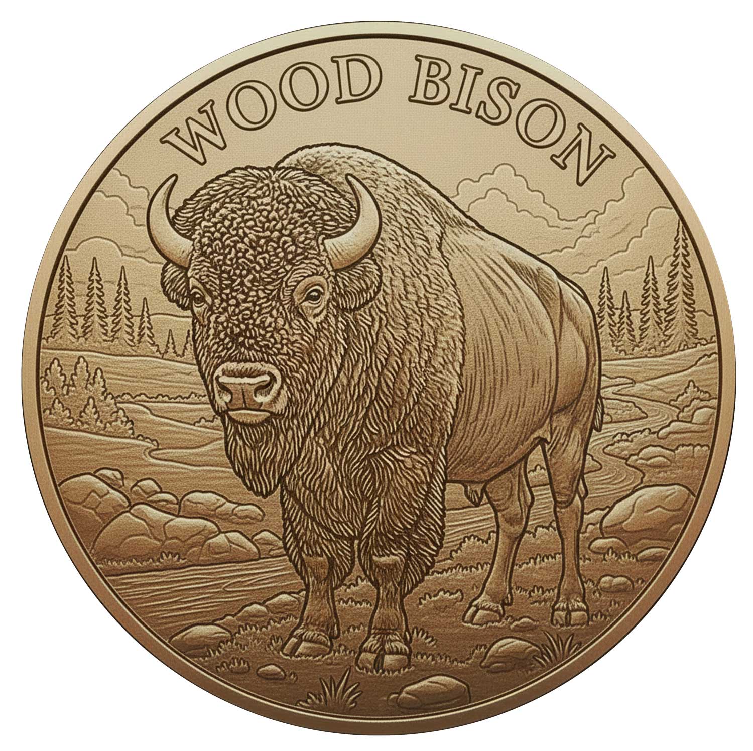 Wood Bison 1oz .999 Fine Copper Round – Hunting Series | Maple Leaf Mint