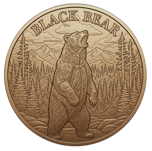 Black Bear 1oz .999 Fine Copper Round – Hunting Series | Maple Leaf Mint