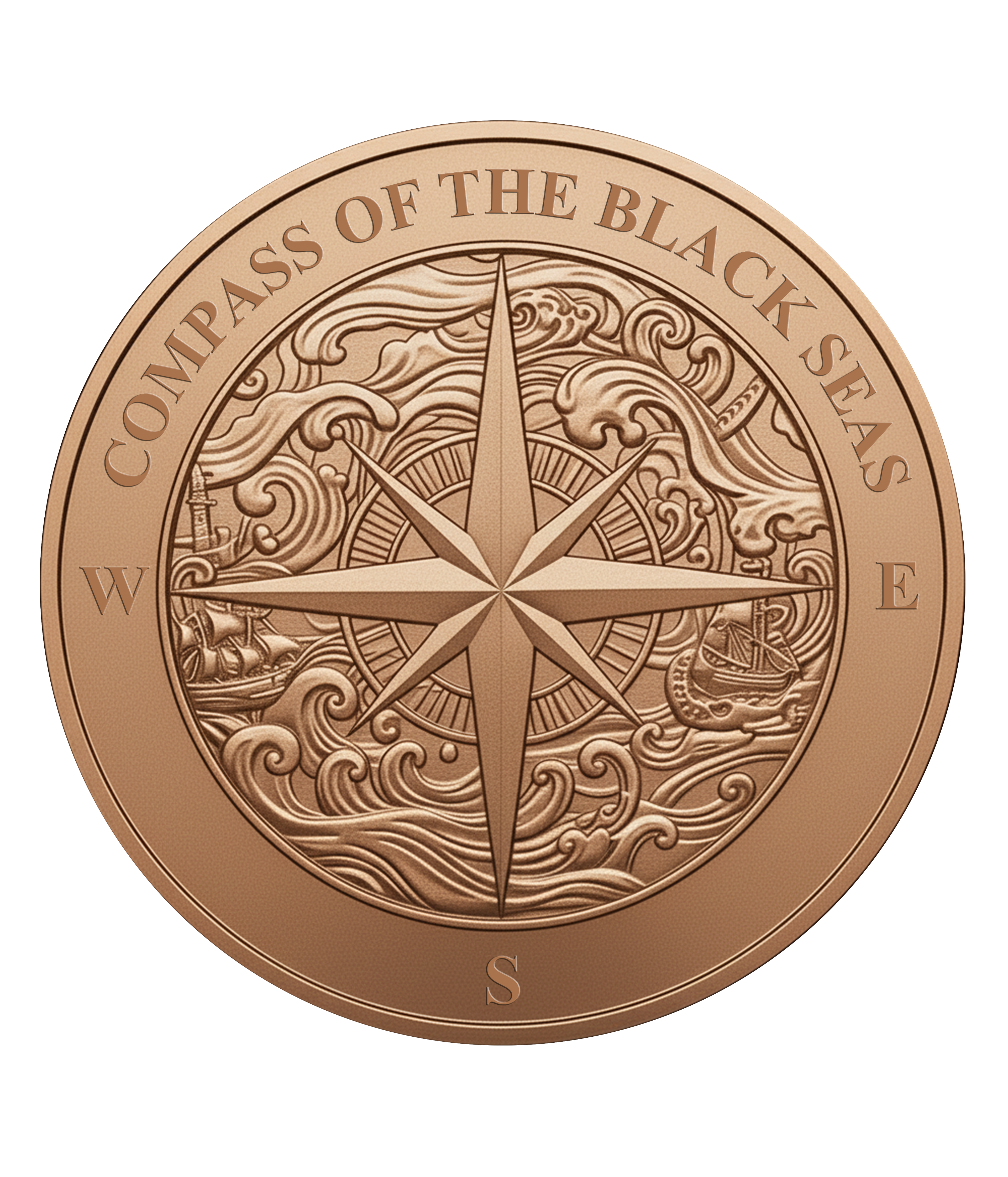 Compass of the Black Seas 1oz .999 Fine Copper Round – Maple Leaf Mint