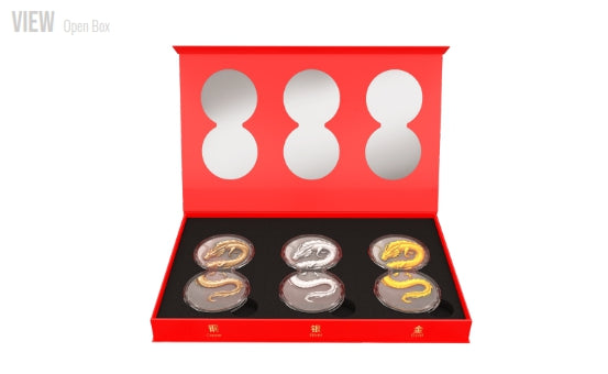 Sea Dragon Kollektion – Ultra High Relief 6 oz .999 Feinkupfer DuoStack Set (6 Rounds)