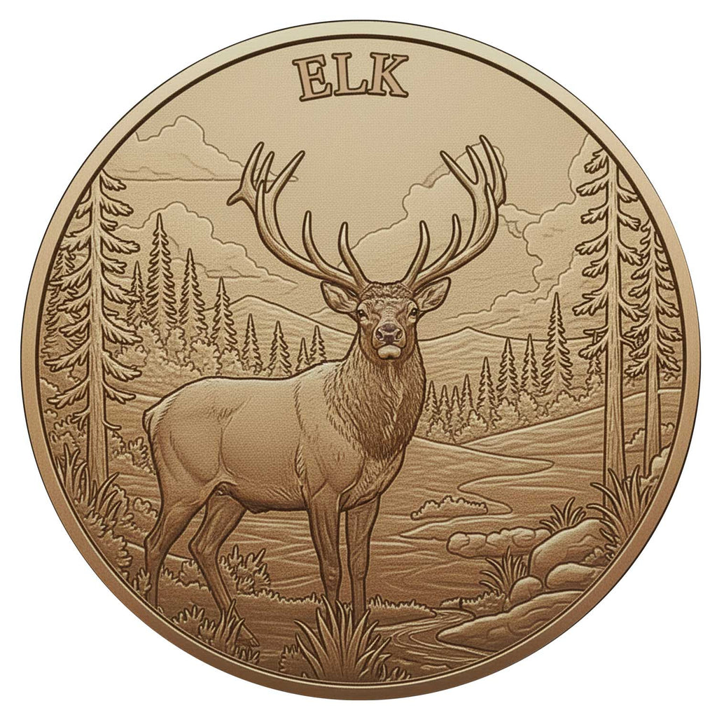Elk 1oz .999 Fine Copper Round – Hunting Series | Maple Leaf Mint