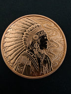 Indigenous Warrior 1oz .999 Fine Copper Round – Canadian First Nation Tribute Series