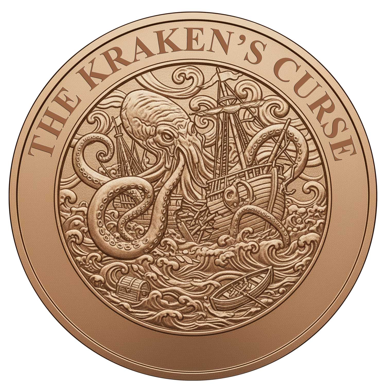 The Kraken’s Curse 1oz .999 Feinkupfer Round – Hochrelief-Sammleredition | Maple Leaf Mint