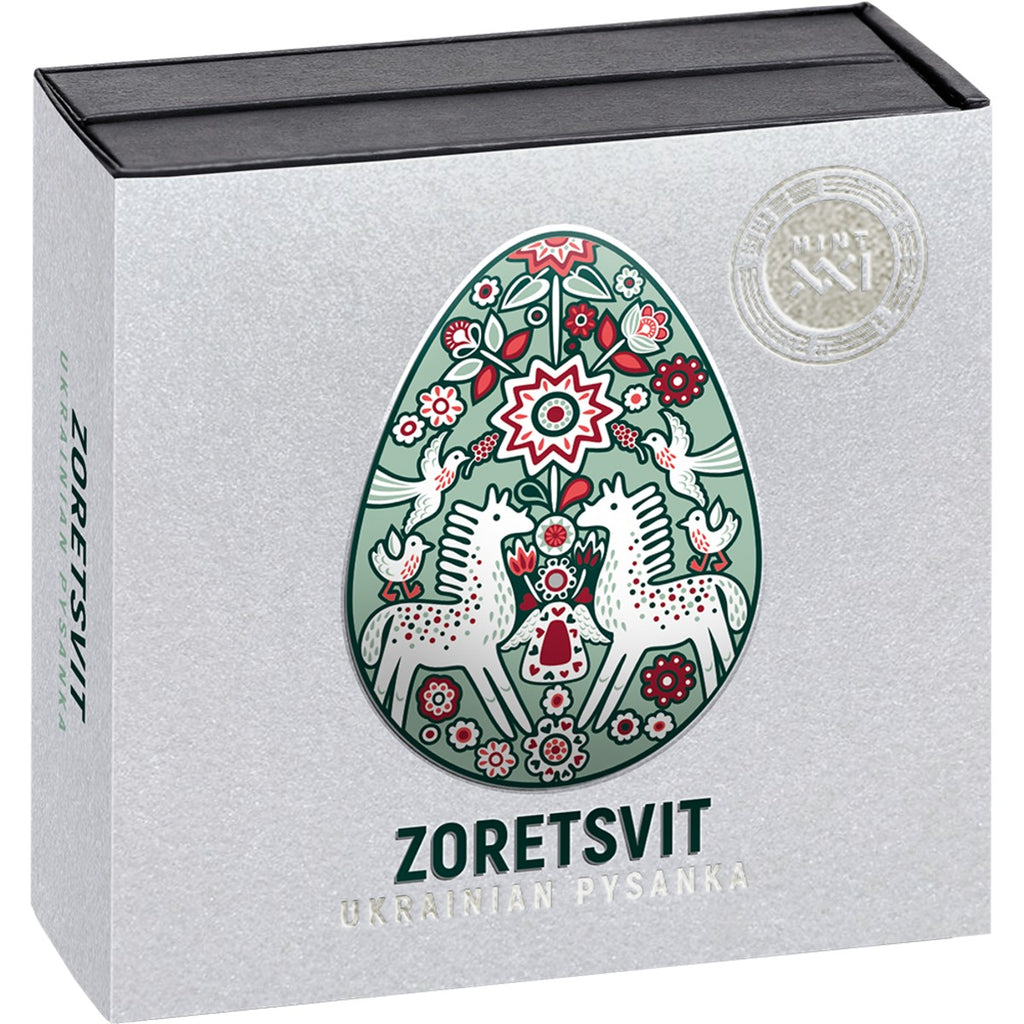 Zoretsvit乌克兰彩绘蛋2026 – 1盎司精制币型银币 – 5塞地 – 加纳共和国