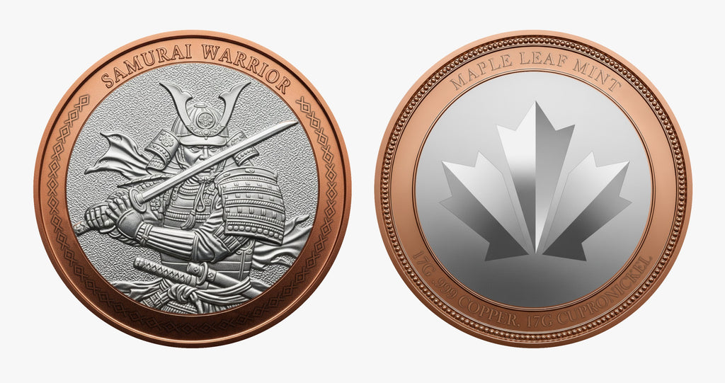 Samurai Krieger Bimetall-Kupfermünze – Hochrelief-Sammleredition | Maple Leaf Mint