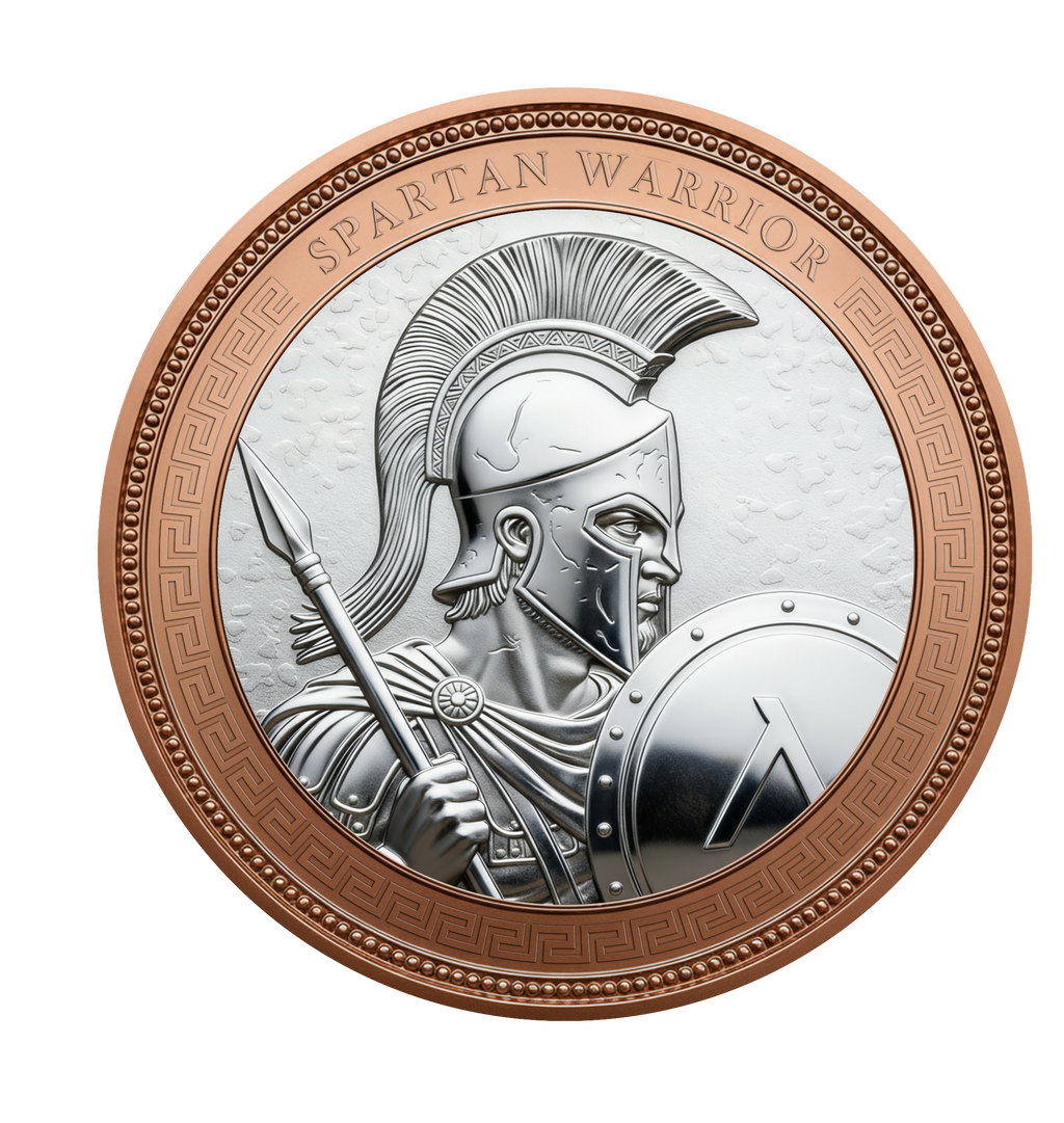 Spartanischer Krieger Bimetall-Kupfer-Rundmedaille – Hochrelief Sammleredition | Maple Leaf Mint