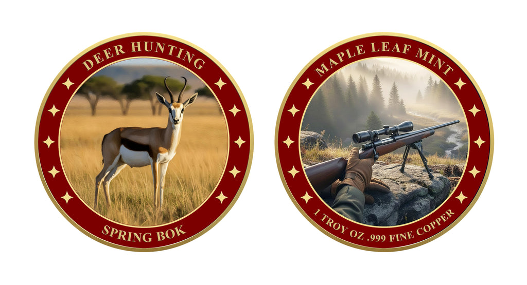 Springbok 1oz .999 Fine Copper Round UV Colorized – Deer Hunting Series