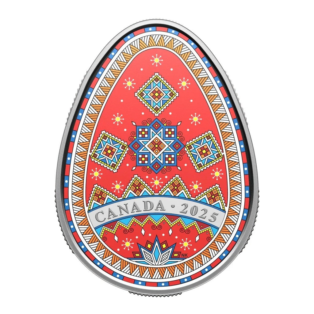 2025 Kanadische Pysanka 1 oz Feinsilber Polierte Platte | Royal Canadian Mint