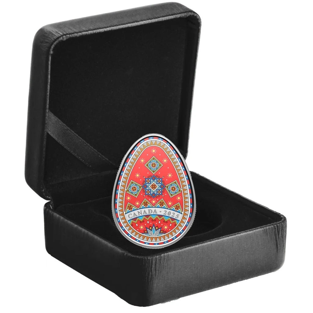 2025 Kanadische Pysanka 1 oz Feinsilber Polierte Platte | Royal Canadian Mint